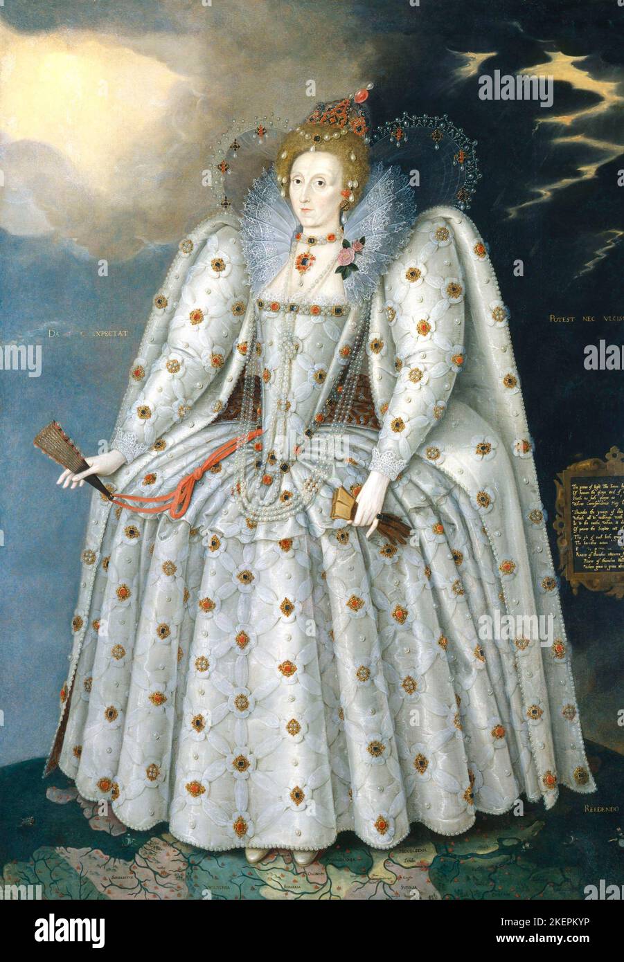 Queen Elizabeth I ('The Ditchley portrait') by Marcus Gheeraerts the Younger Portrait of Elisabeth Called The Ditchley Portrait 1592 Stock Photo