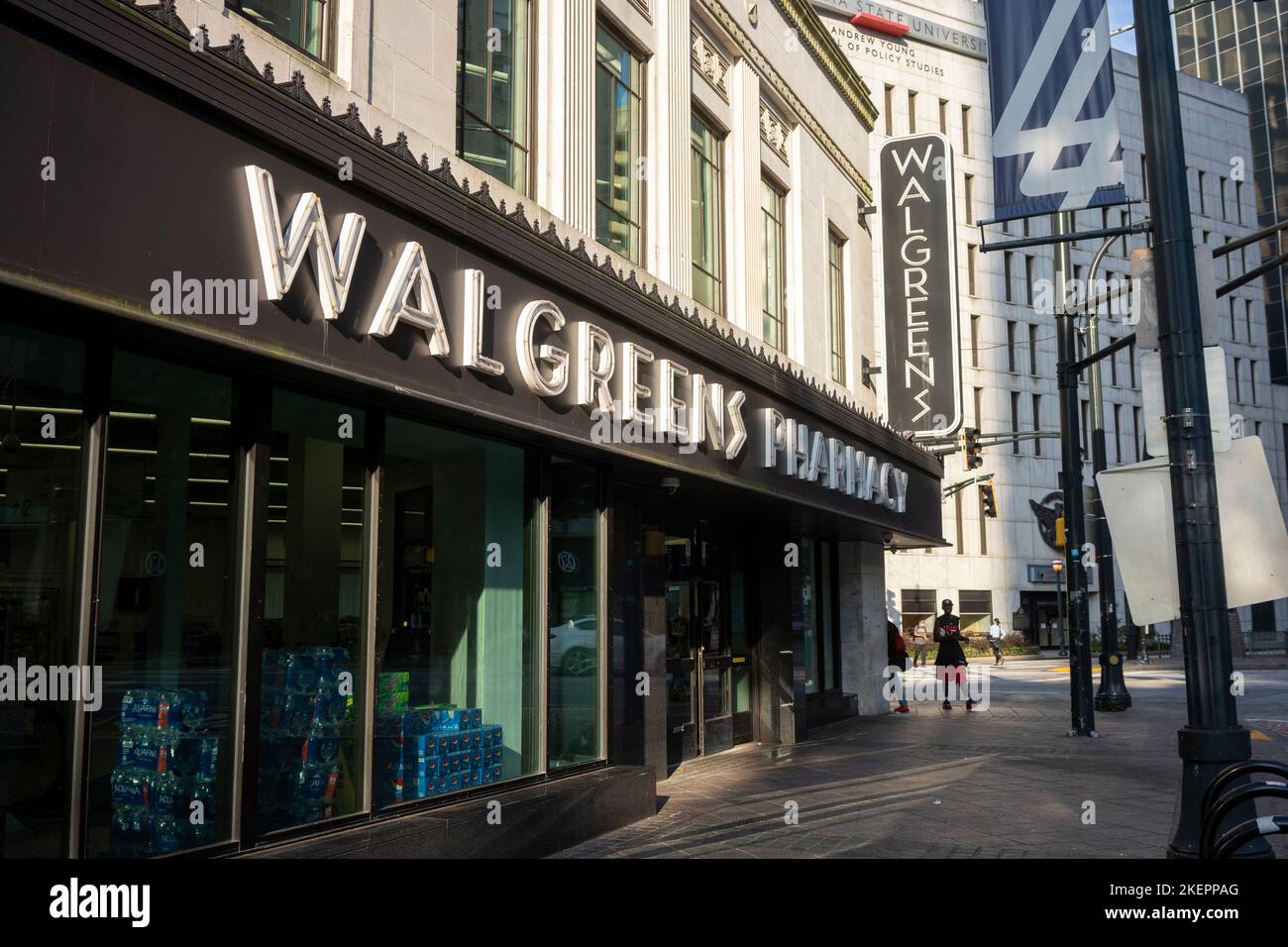 The Walgreens Pharmacy near Woodruff Park in downtown Atlanta, Georgia, seen on Thursday, June 16, 2022. Stock Photo