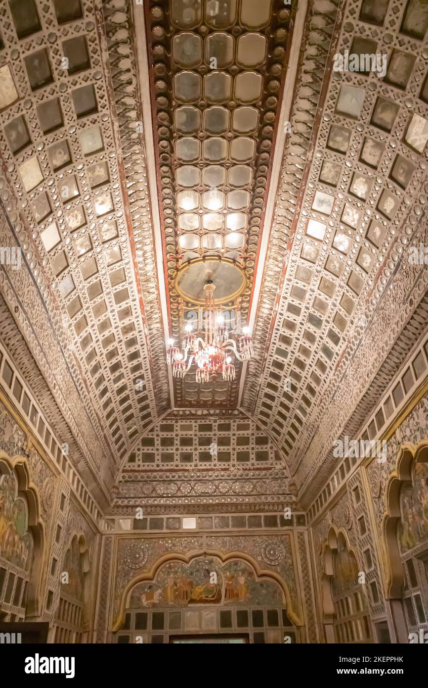 Hall of Mirrors or Sheesh Mahal of king palace from different angle Stock Photo