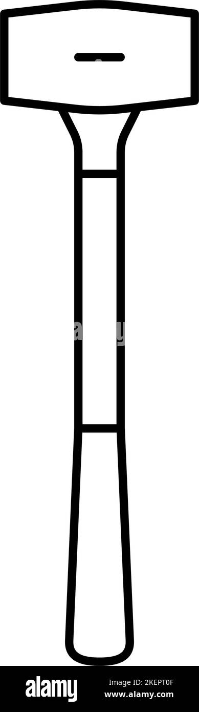 brass hammer tool line icon vector illustration Stock Vector Image ...
