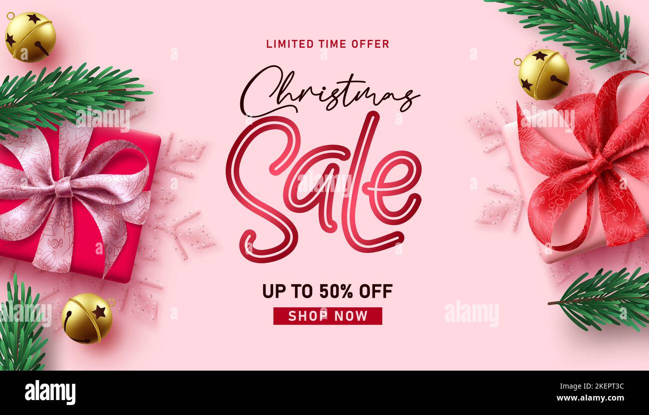 Christmas sale vector banner design. Christmas limited offer promo