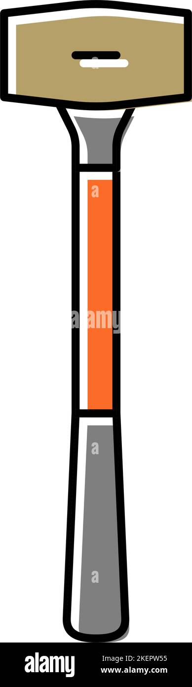 brass hammer tool color icon vector illustration Stock Vector Image ...