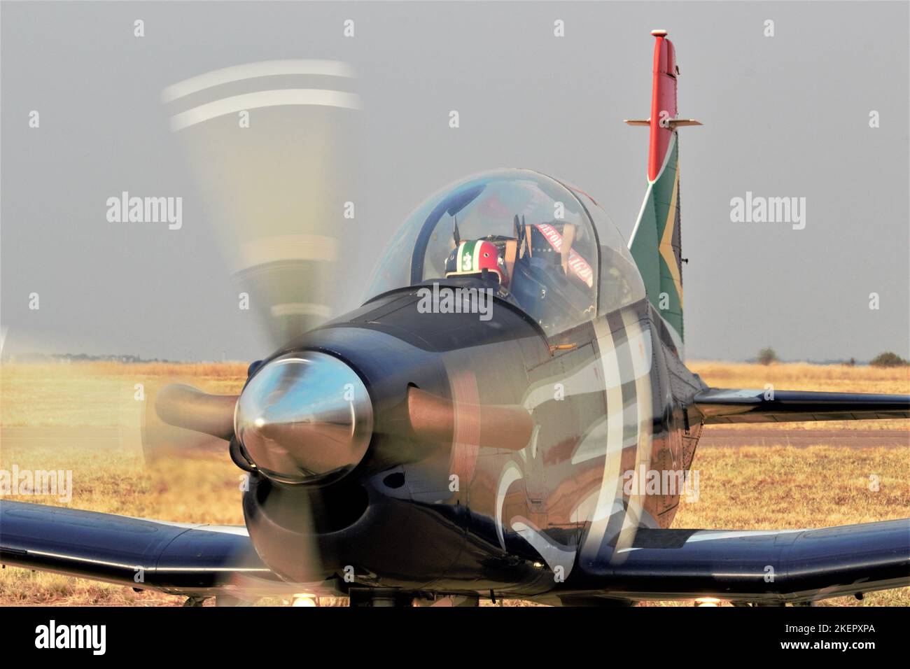 Aerobatic aeroplane on runway with engine running Stock Photo - Alamy