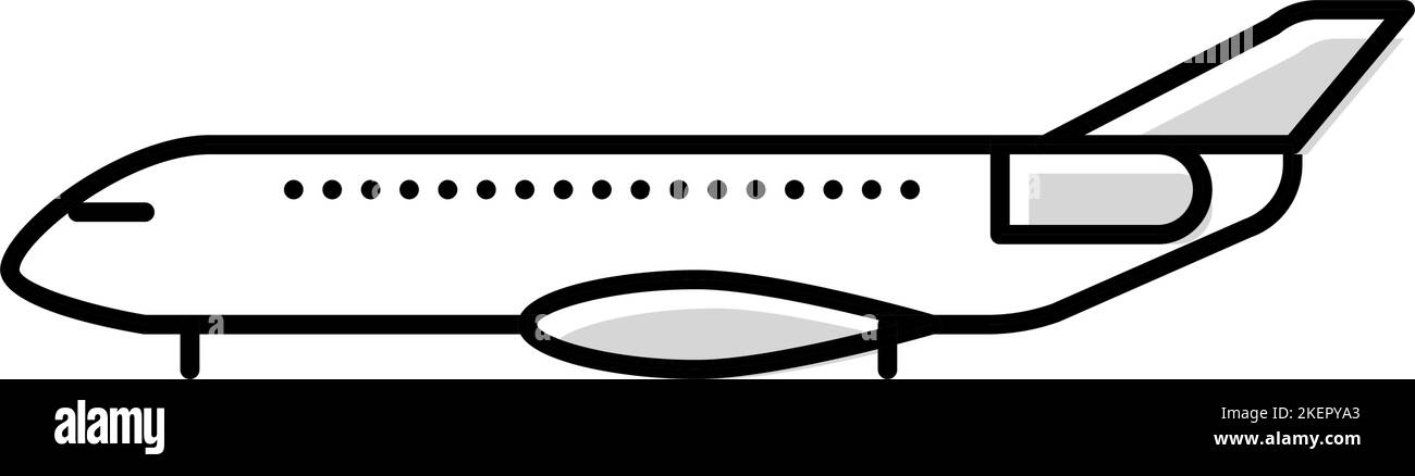 business jet airplane aircraft color icon vector illustration Stock ...
