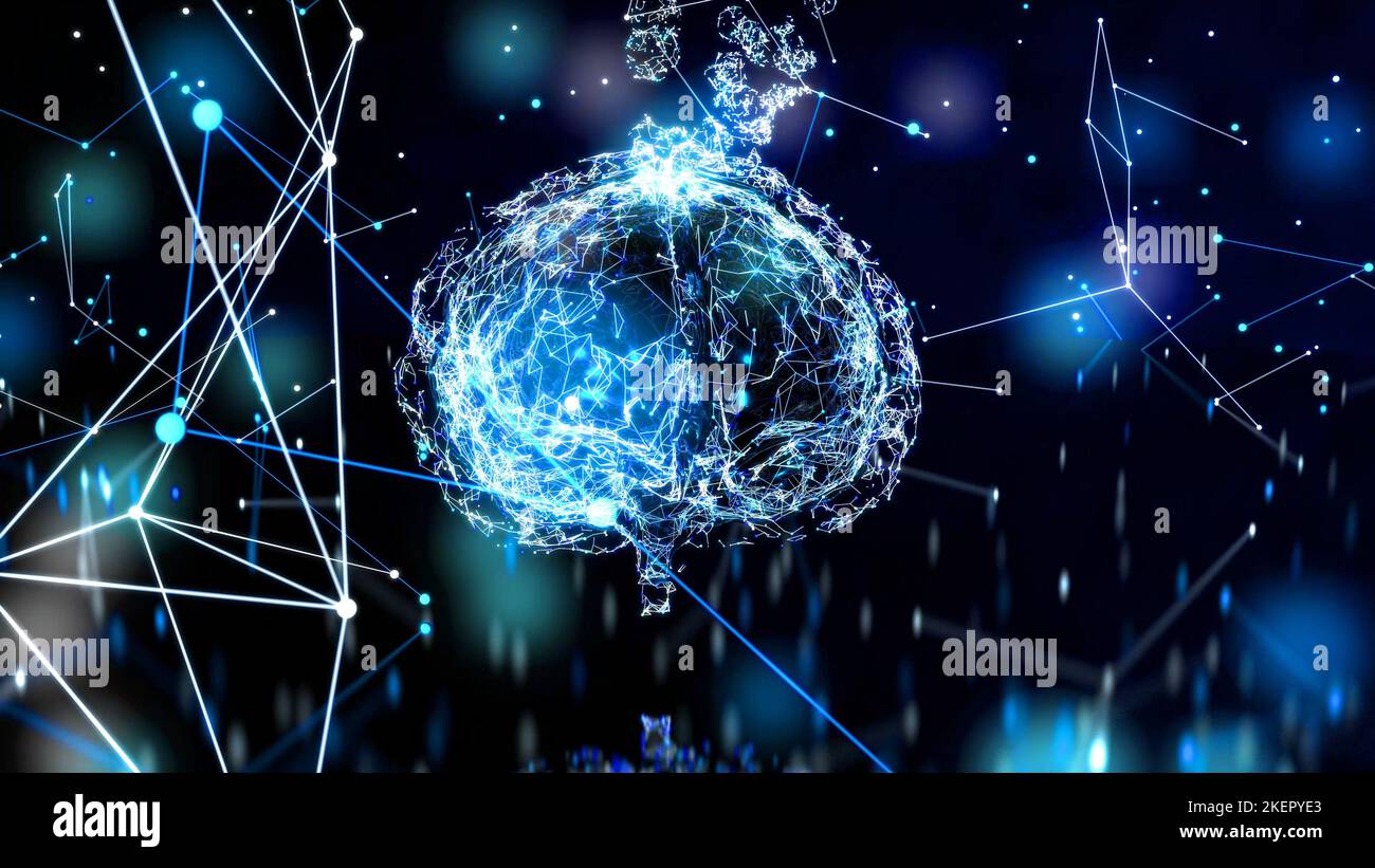 3D abstract art of a brain motion design Stock Photo - Alamy