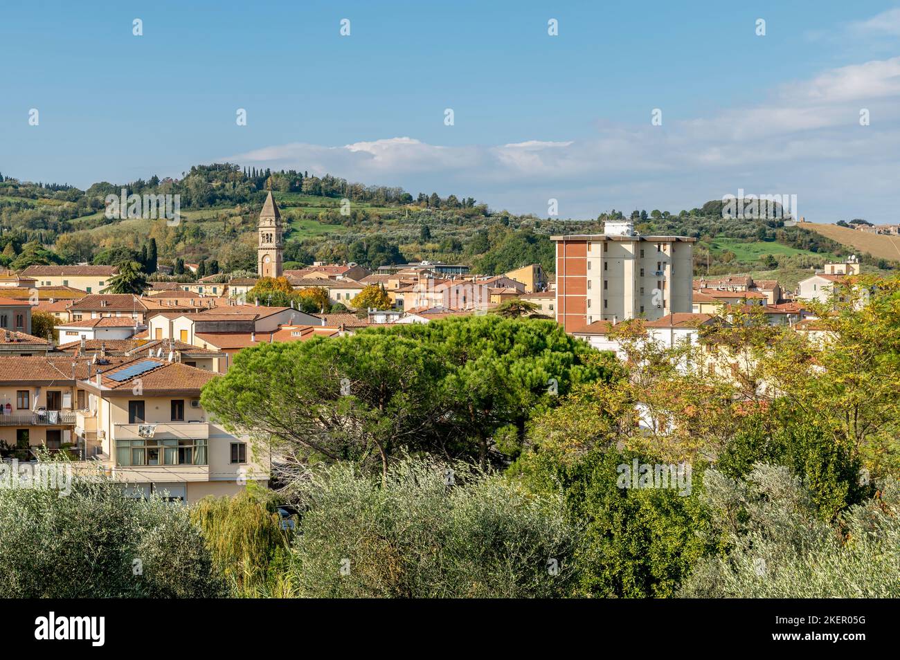 Panoramic view of Casciana Terme, Pisa, Italy, on a sunny day Stock Photo