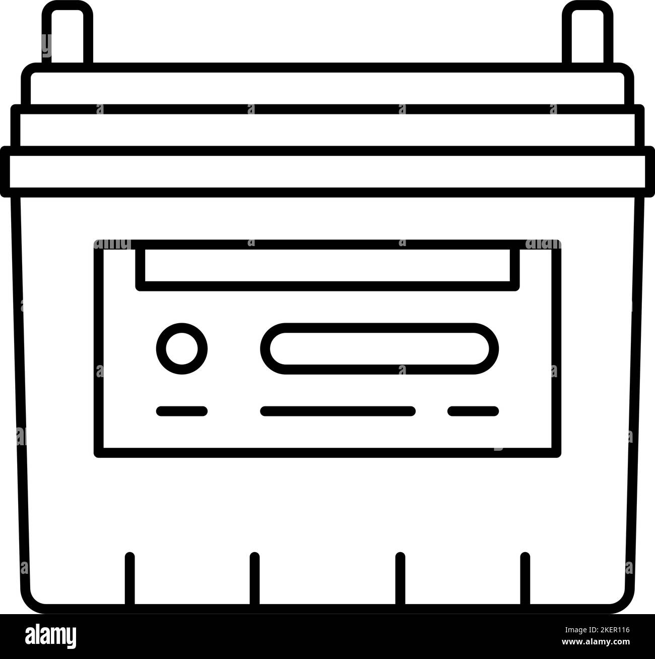 flooded lead acid battery line icon vector illustration Stock Vector