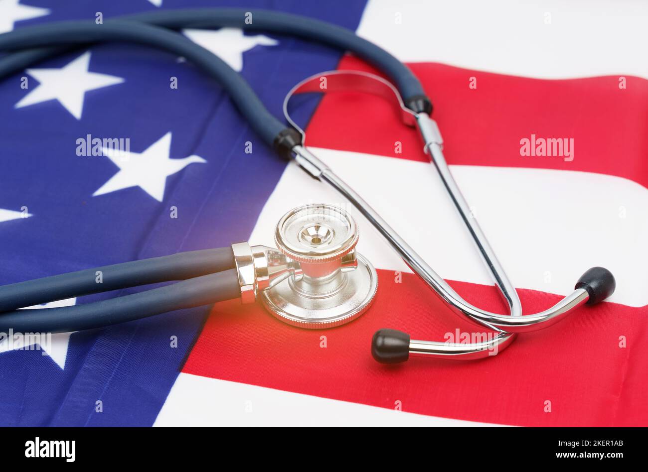 Stethoscope on america flag hires stock photography and images Alamy