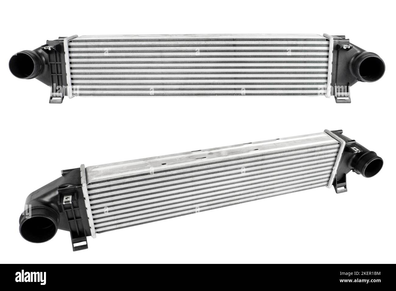 Car intercooler isolated on white background. Radiator intercooler
