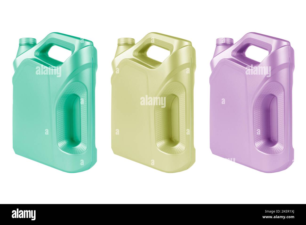 New plastic oil canister isolated on white background. Storage tank