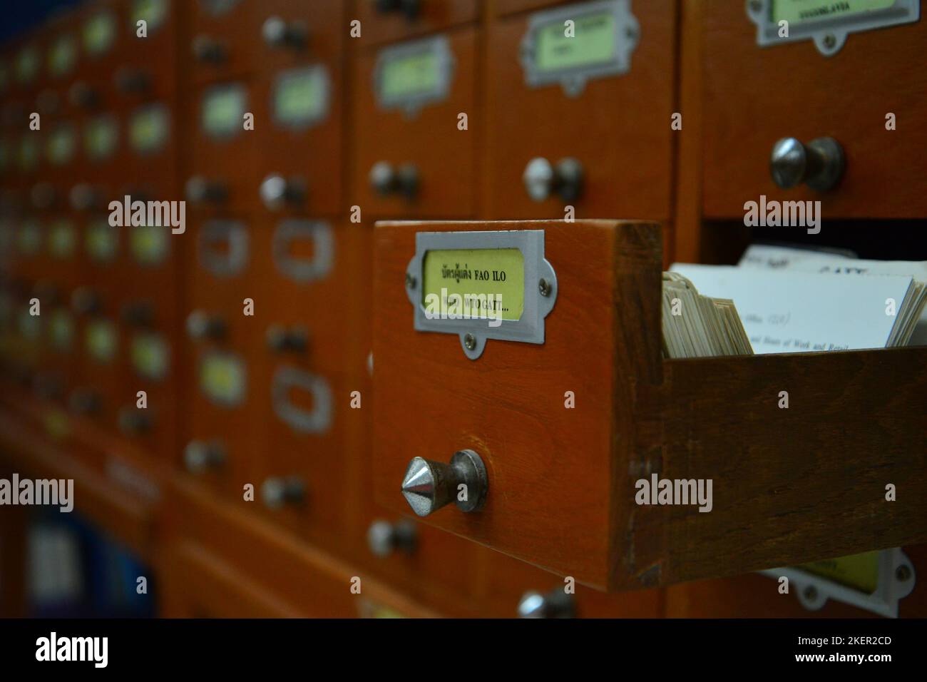 A lot of catalog card in Library catalog Stock Photo Alamy