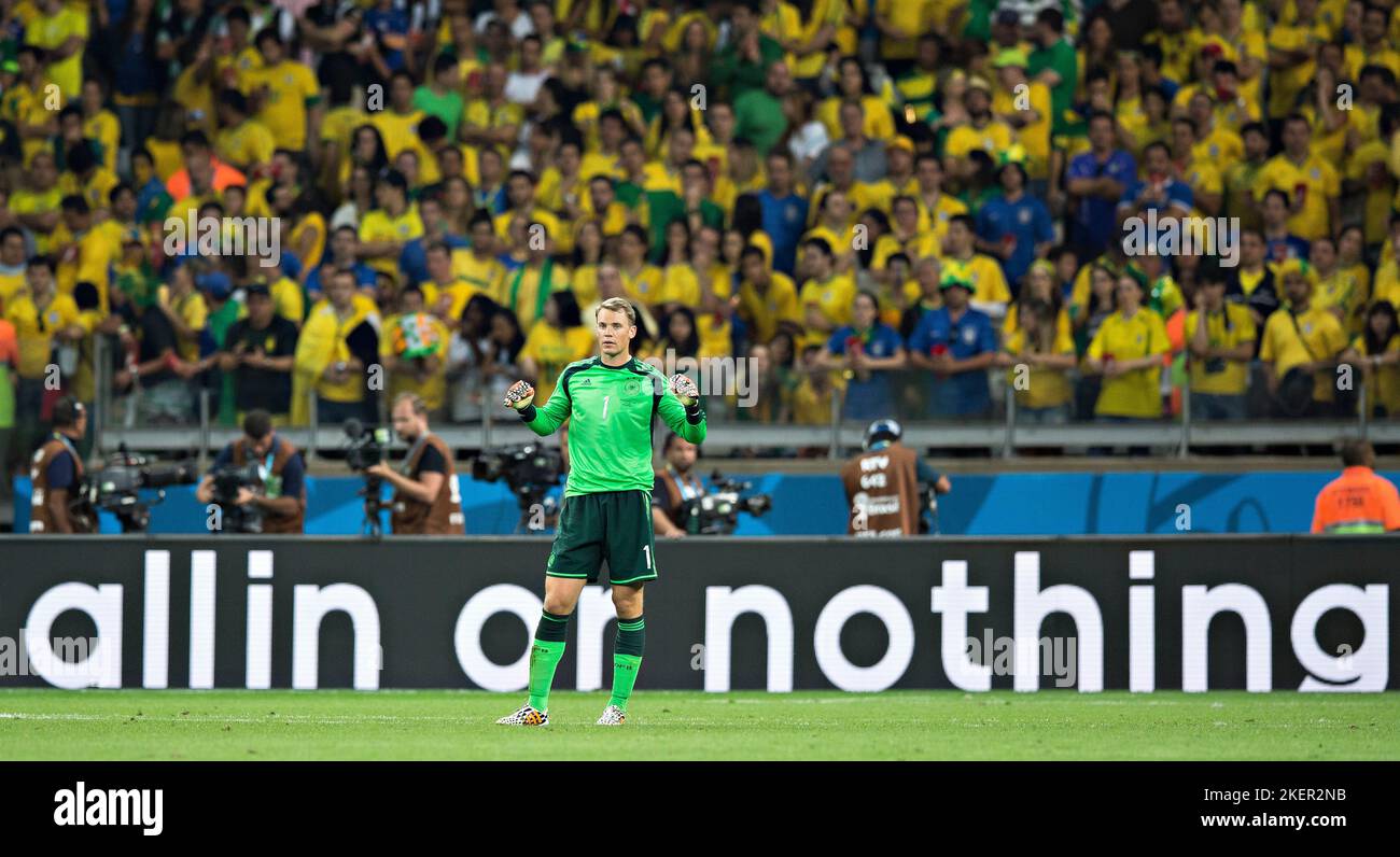 Belo Horizonte, 08.07.2014, Estadio Mineirao Torwart Manuel Neuer (Deutschland) Brasilien - Deutschland  Copyright (nur fŸr journalistische Zwecke) by Stock Photo