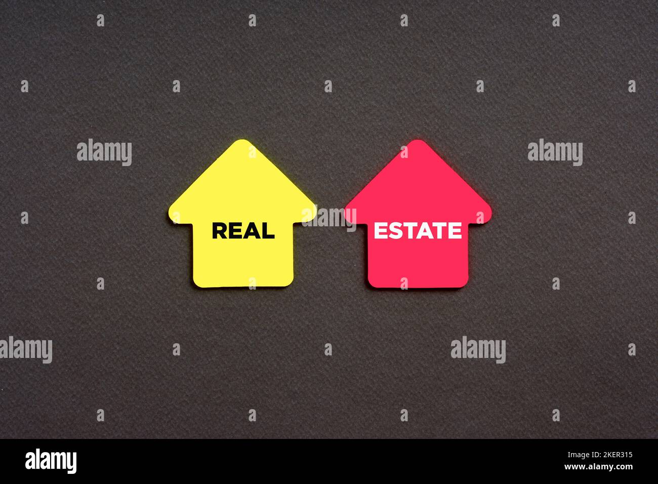 real-estate-and-housing-concept-house-icons-with-the-word-real-estate