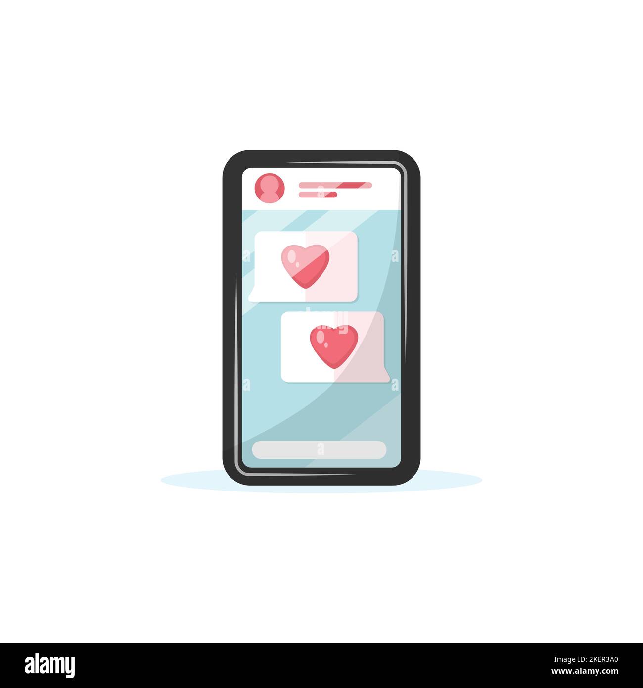 Smartphone icon with love messages. Valentine day. Vector illustration ...