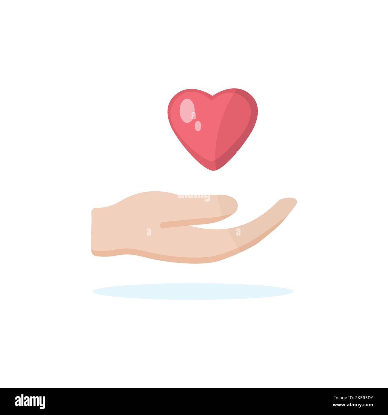 Hand holding a heart. Valentine day celebration. Vector illustration ...