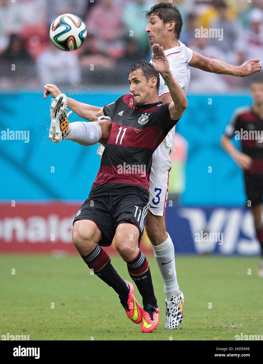 Recife, 26.06.2014, Arena Pernambuco Miroslav Klose (Deutschland), Omar Gonzalez (USA) USA - Deutschland  Copyright (nur fŸr journalistische Zwecke) b Stock Photo