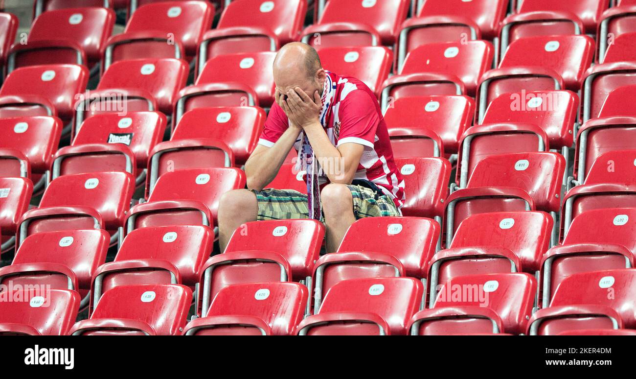 Recife, 23.06.2014, Arena Pernambuco Kroatischer  Fan ist traurig Kroatien - Mexiko Copyright (nur fŸr journalistische Zwecke) by :  Moritz MŸller, Ma Stock Photo