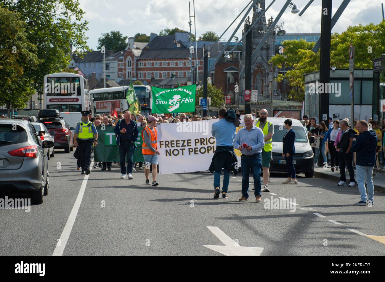 Cost of living protest. Cork City. Ireland Stock Photo