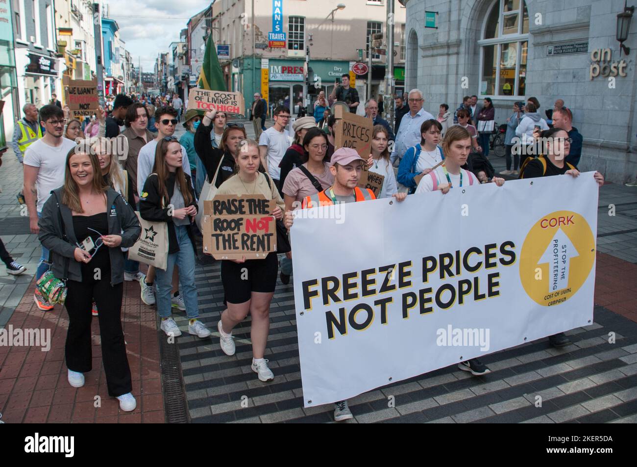 Cost of living protest. Cork City. Ireland Stock Photo Alamy