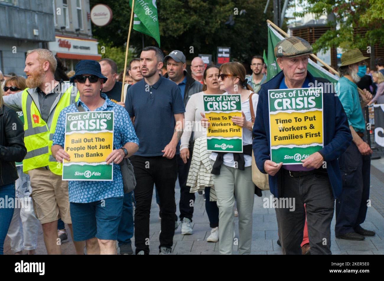 Cost of living protest. Cork City. Ireland Stock Photo