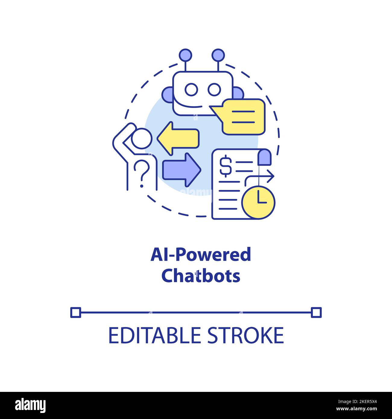 AI powered chatbots concept icon Stock Vector