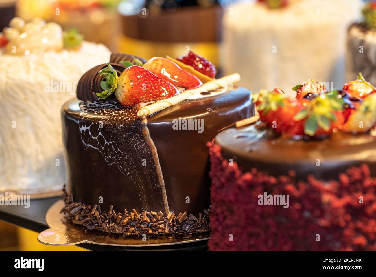 Types Of Cakes Cakes Displayed On The Counter Bakery Products Stock types-of-cakes-cakes-displayed-on-the-counter-bakery-products-stock