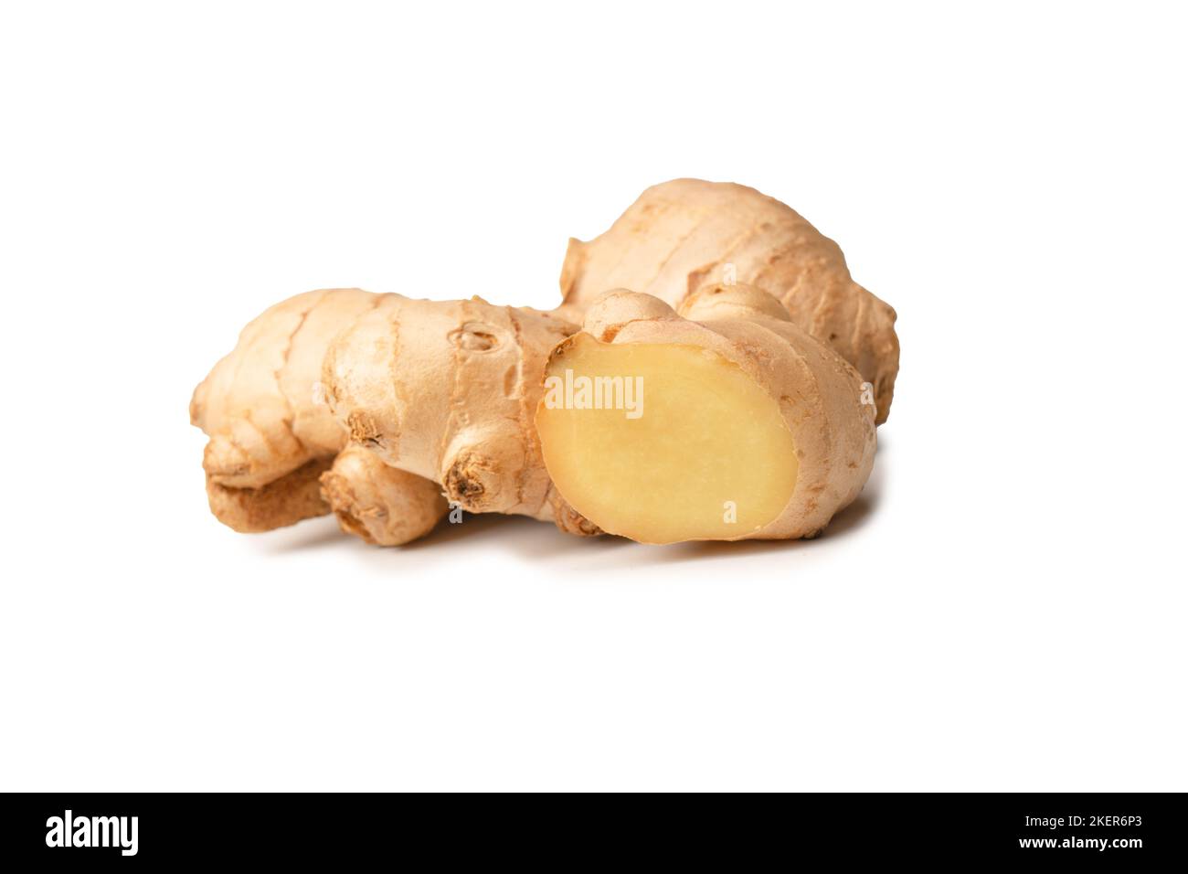 Ginger root isolated on a white background. Stock Photo