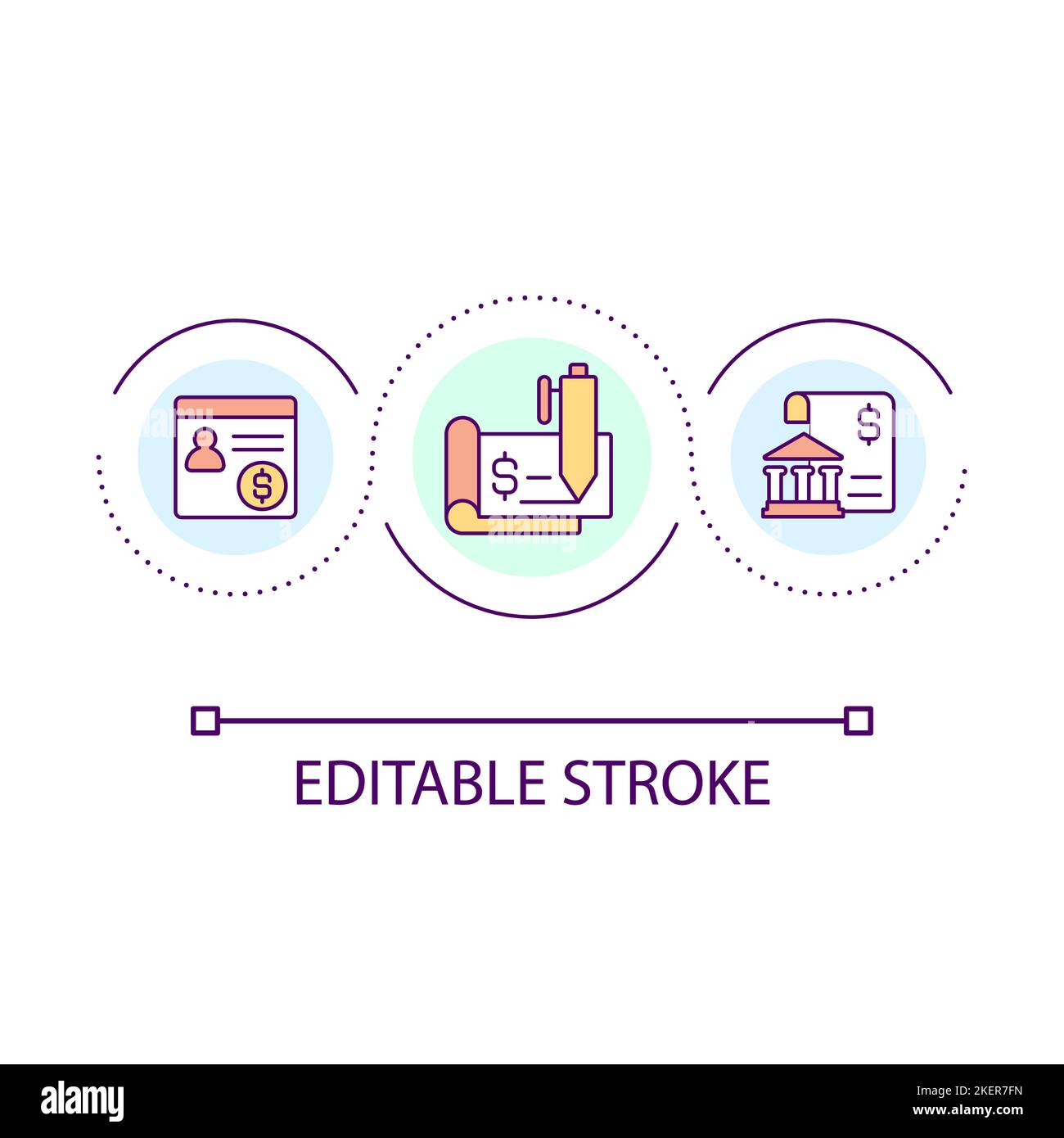 Employee payroll loop concept icon Stock Vector