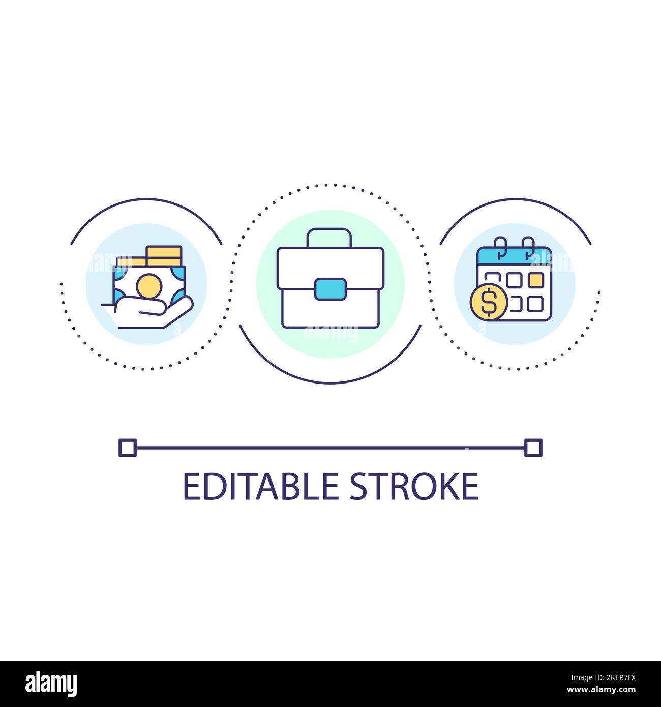 Employee wage loop concept icon Stock Vector