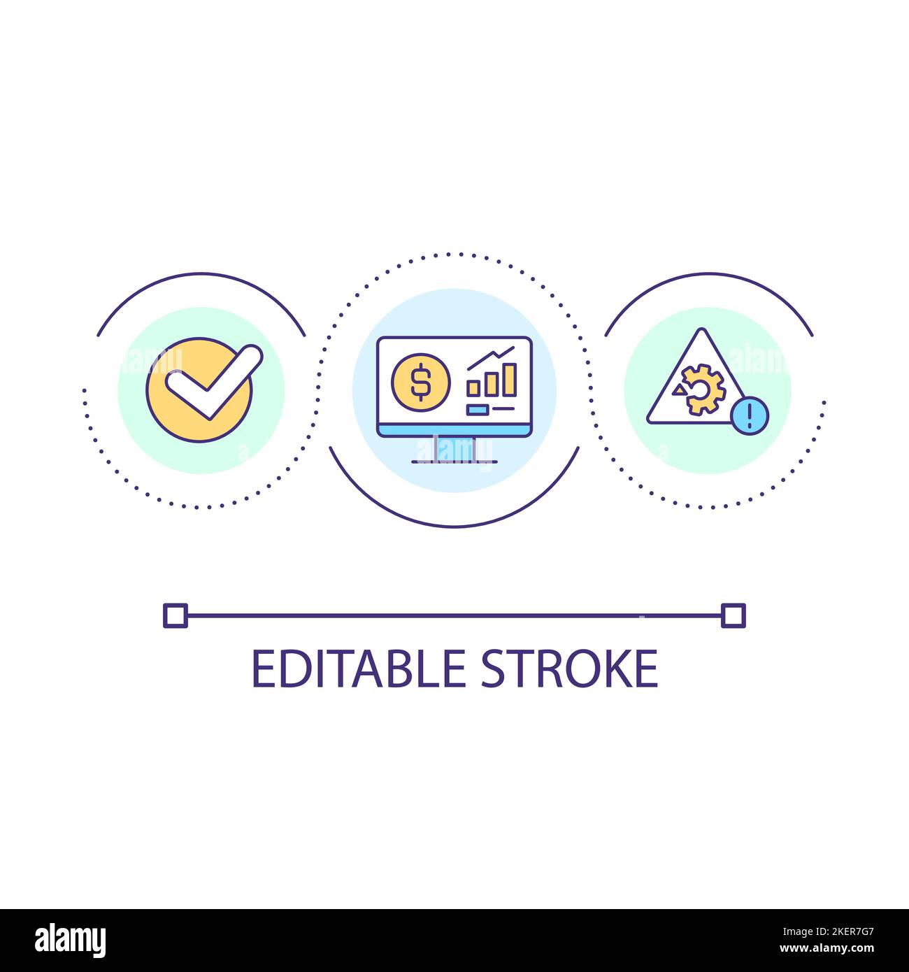 Financial analytics online loop concept icon Stock Vector