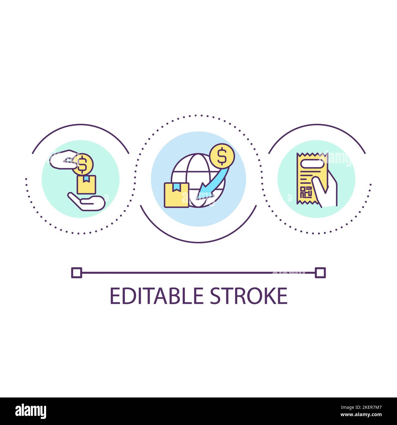 Delivery payment loop concept icon Stock Vector