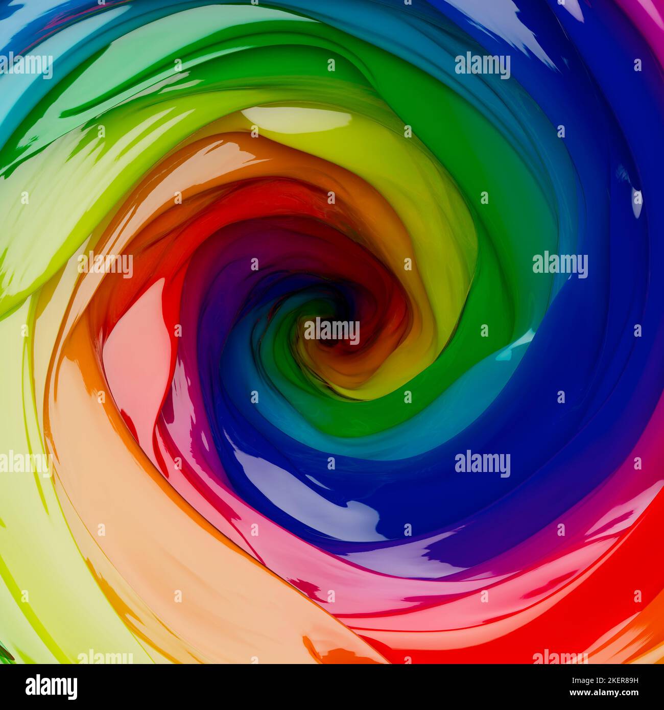 A concept showing a swirling vortex whirlpool of reflective thick