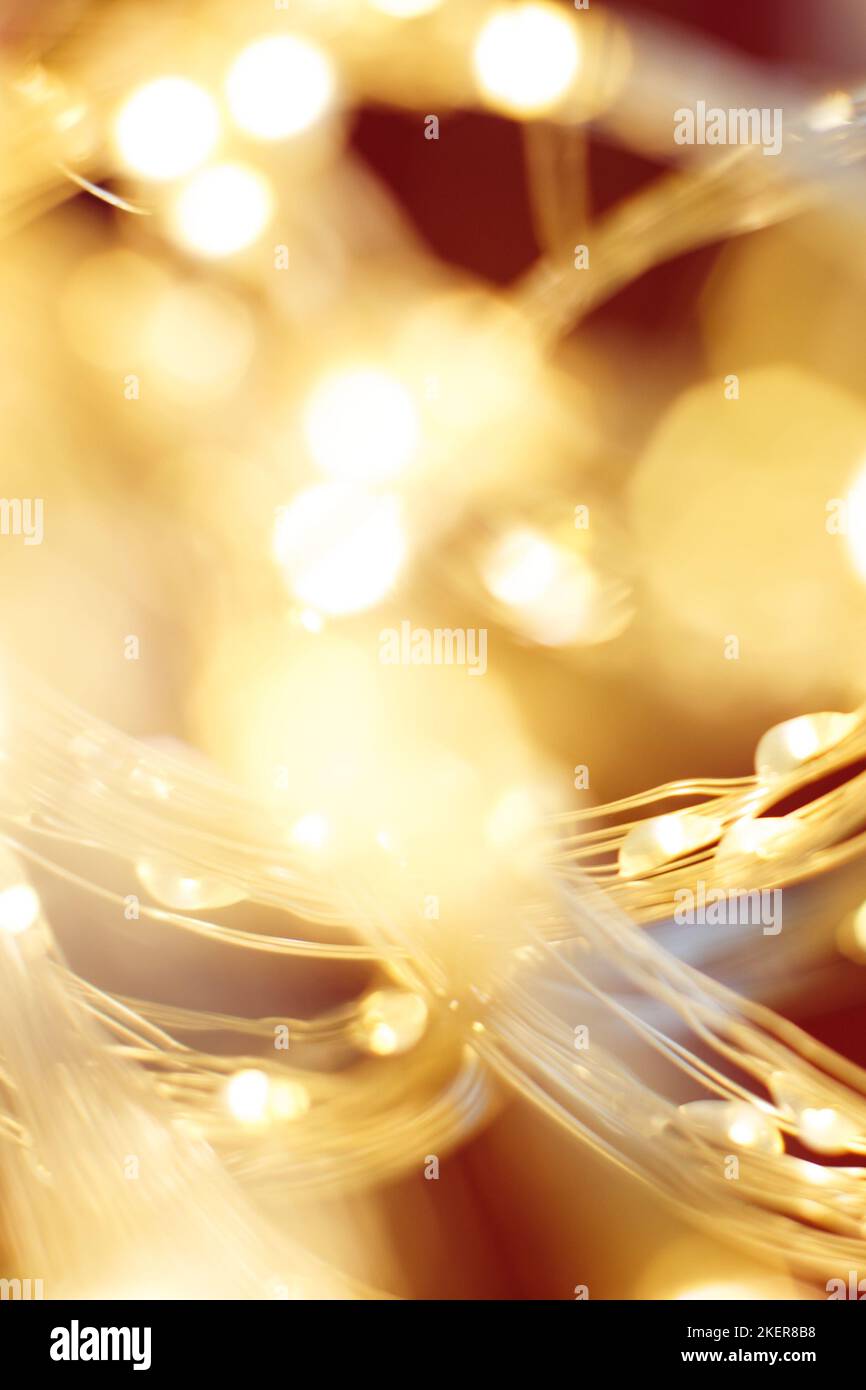 christmas beautifull shiny gold and red background. sparkle festive blurred bokeh. Stock Photo