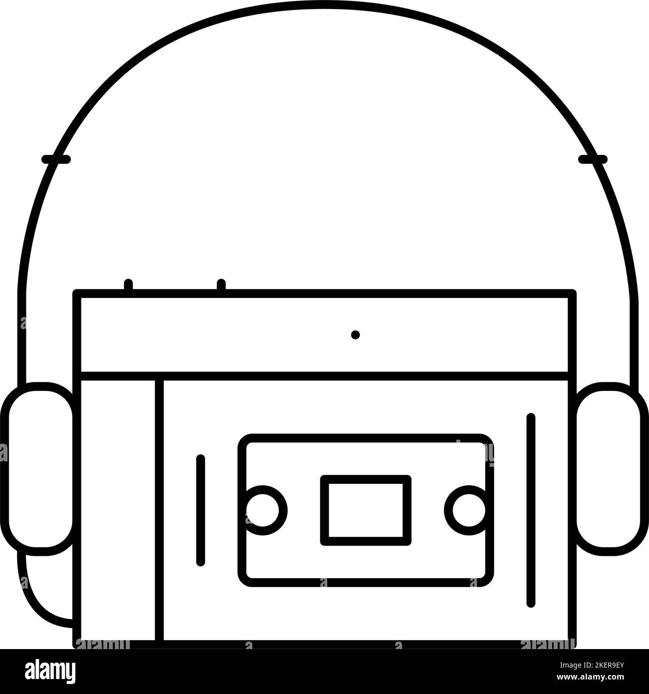 cassette audio player line icon vector illustration Stock Vector Image