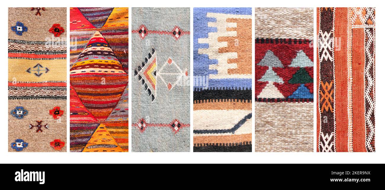 Set of vertical or horizontal banners with textures of berber