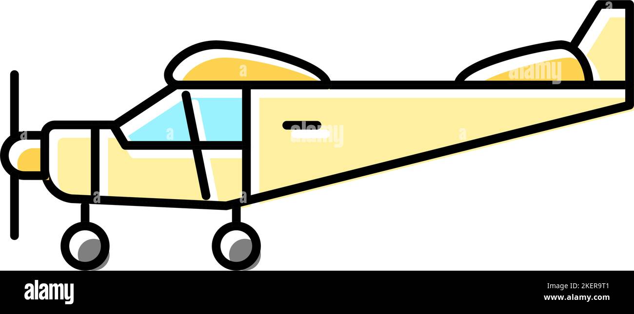 tricycle gear airplane aircraft color icon vector illustration Stock