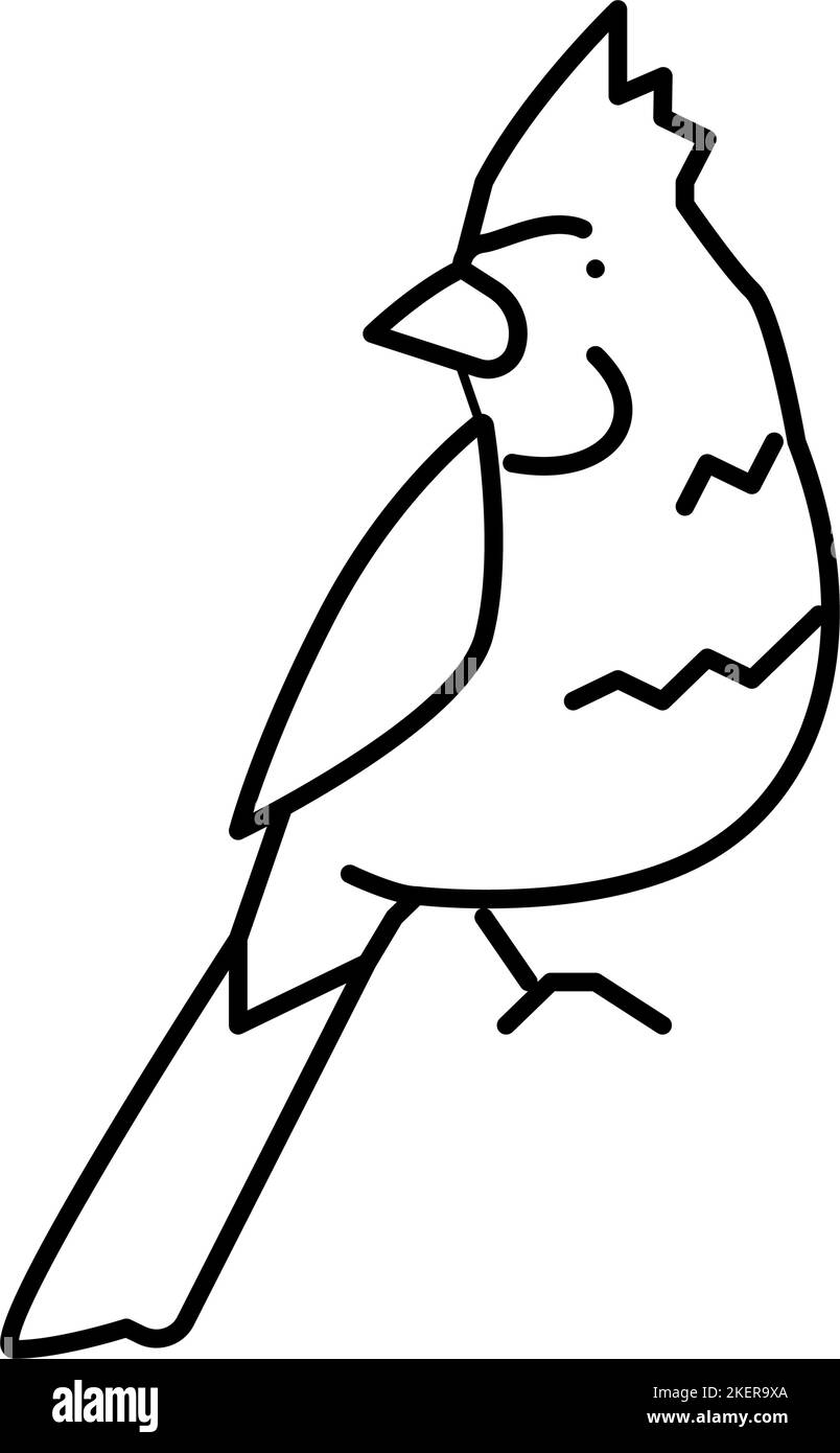 northern cardinal bird exotic line icon vector illustration Stock