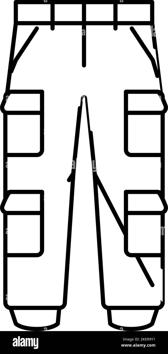 cargo pants clothes line icon vector illustration Stock Vector Image