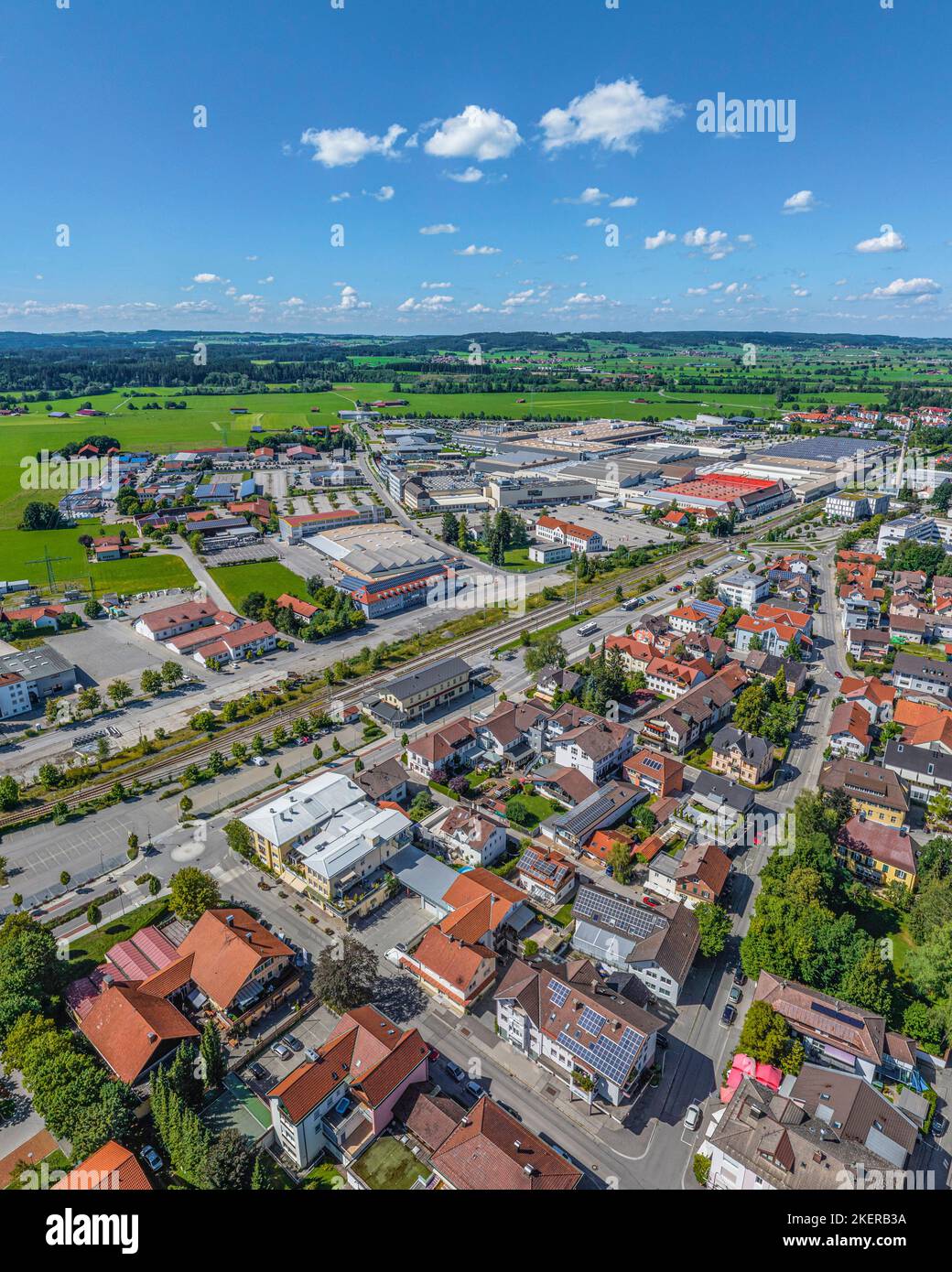 Aerial view of the district capital of the eastern allgaeu, Marktoberdorf Stock Photo
