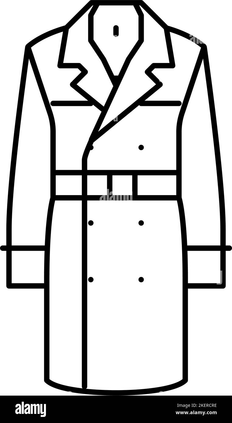 trench outerwear male line icon vector illustration Stock Vector Image ...
