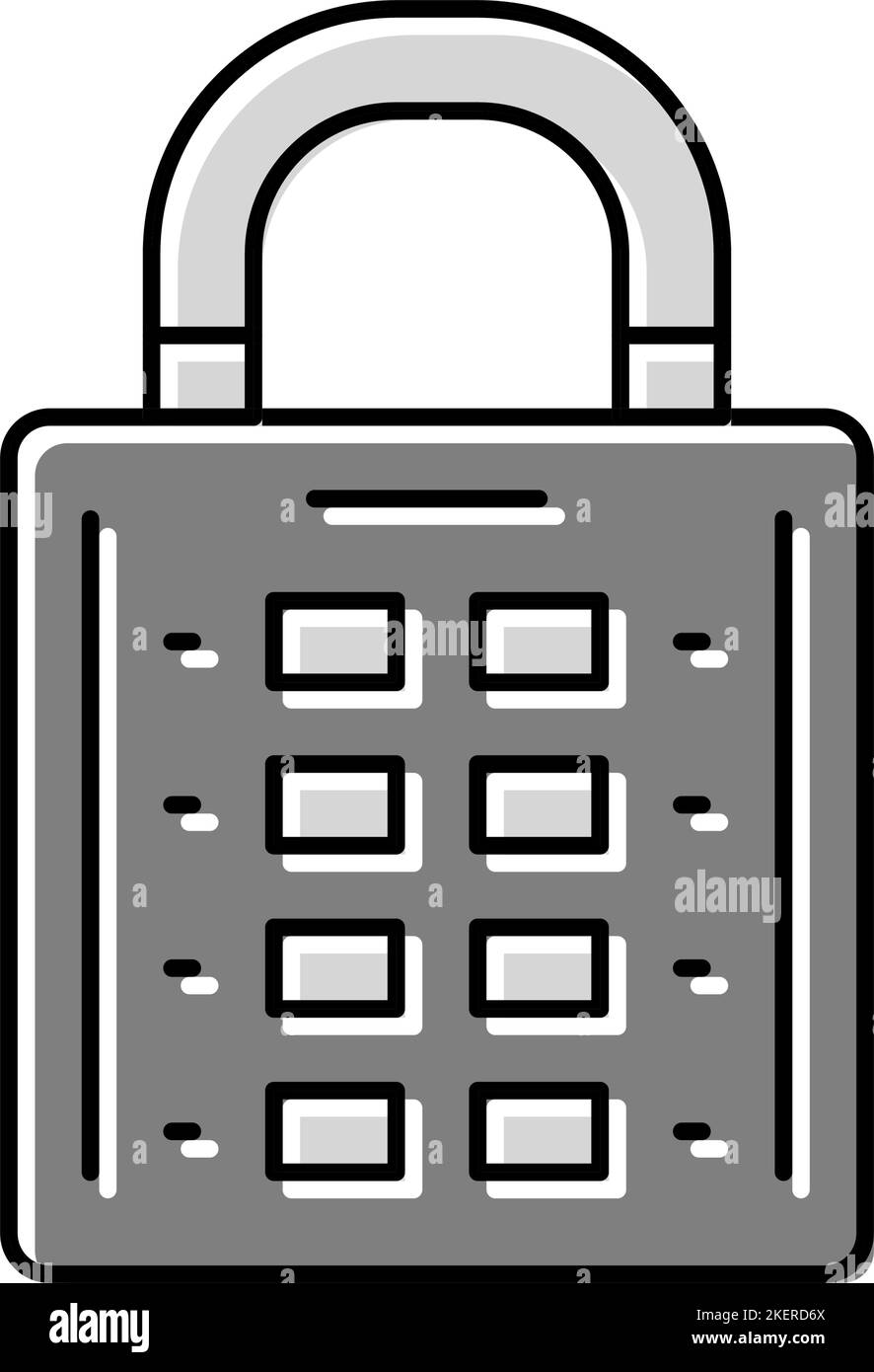 Keyhole padlock color icon Black and White Stock Photos & Images - Alamy