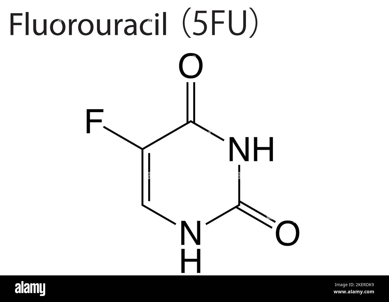 the-chemical-structure-of-an-anticancer-drug-fluorouracil-5fu-stock
