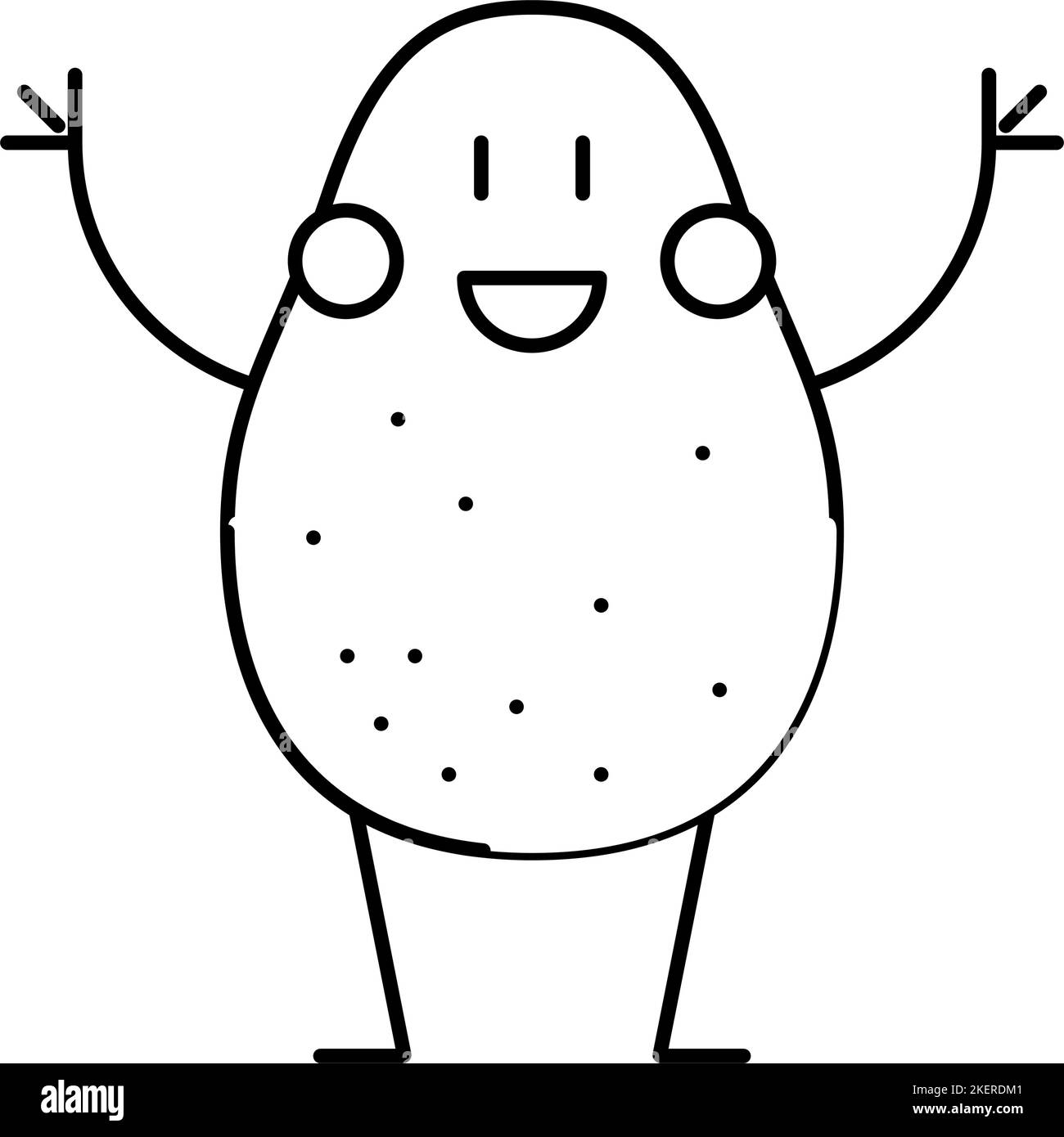 character avocado green line icon vector illustration Stock Vector