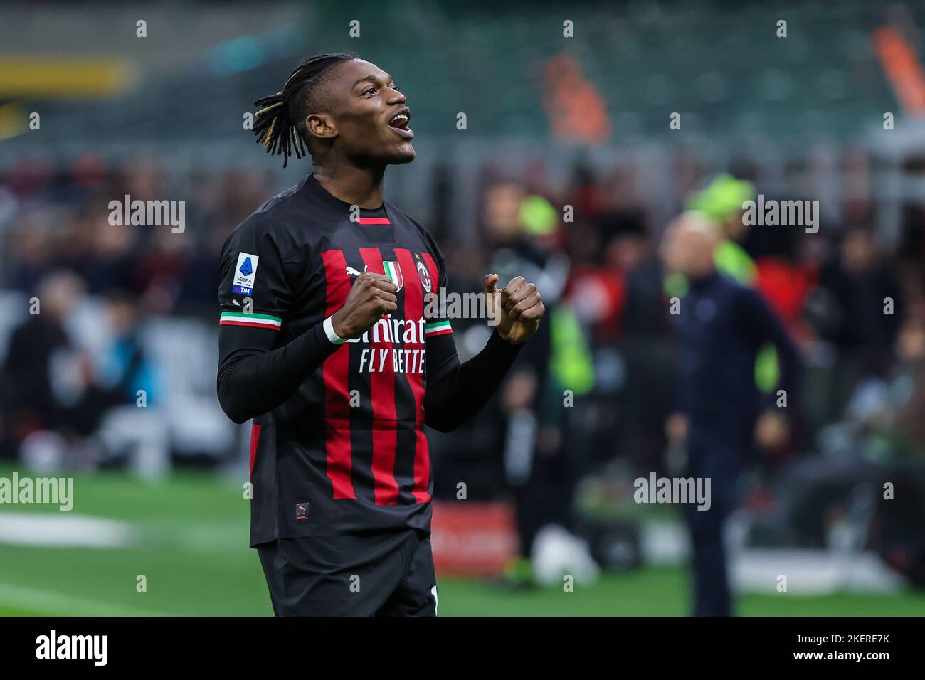 Rafael Leao of AC Milan celebrates after scoring a goal during the ...