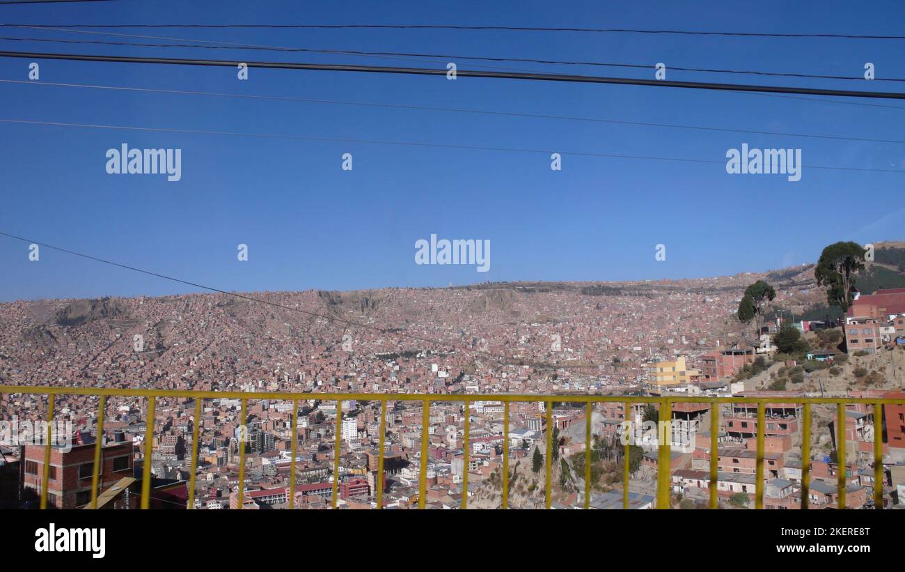 La Paz Bolivia top view cityscape sky houses Stock Photo - Alamy