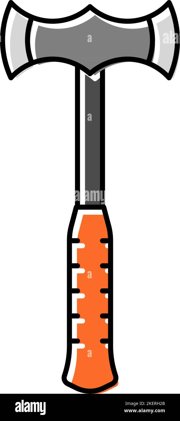 double bit axe weapon color icon vector illustration Stock Vector Image