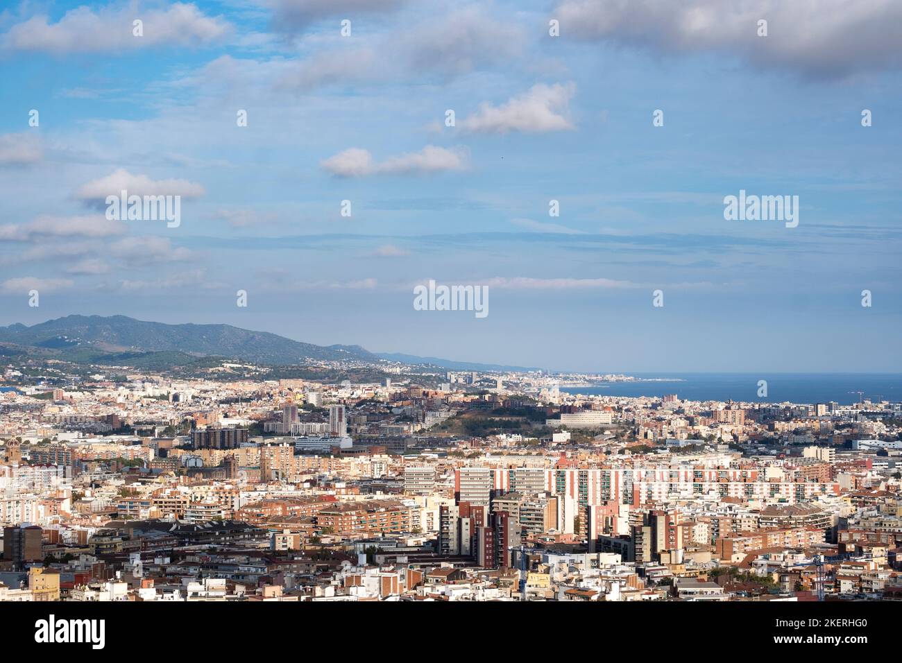 Aerial view of apartment buildings in the city of Barcelona Stock Photo ...
