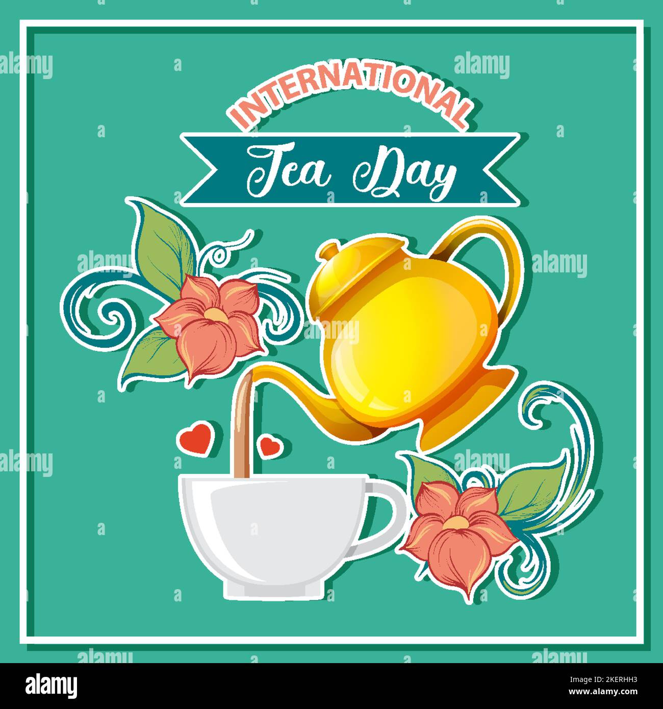 International tea day text banner illustration Stock Vector Image & Art