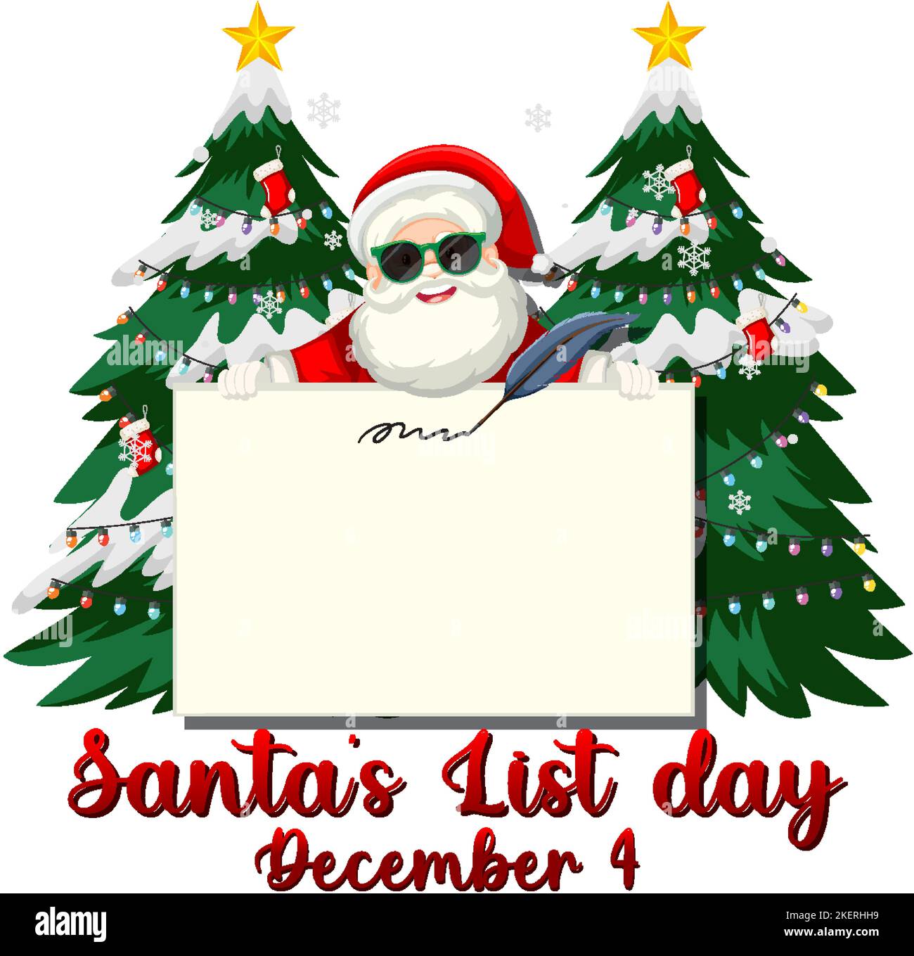 Happy Santa's List Day banner design illustration Stock Vector Image