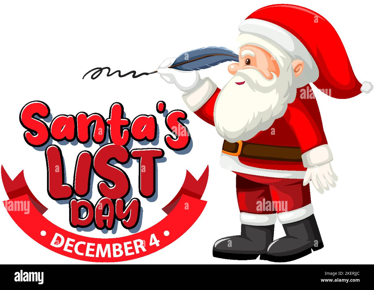 Santa's list day text banner design illustration Stock Vector Image
